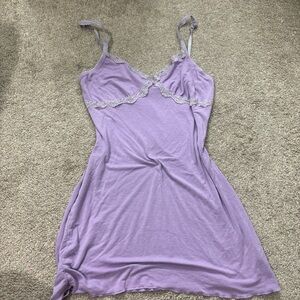 Cato Purple Lace Trim Dress